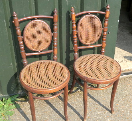 Photo of Fischel Cane Bentwood Chairs 2