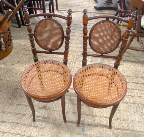Photo of Fischel Cane Bentwood Chairs 3