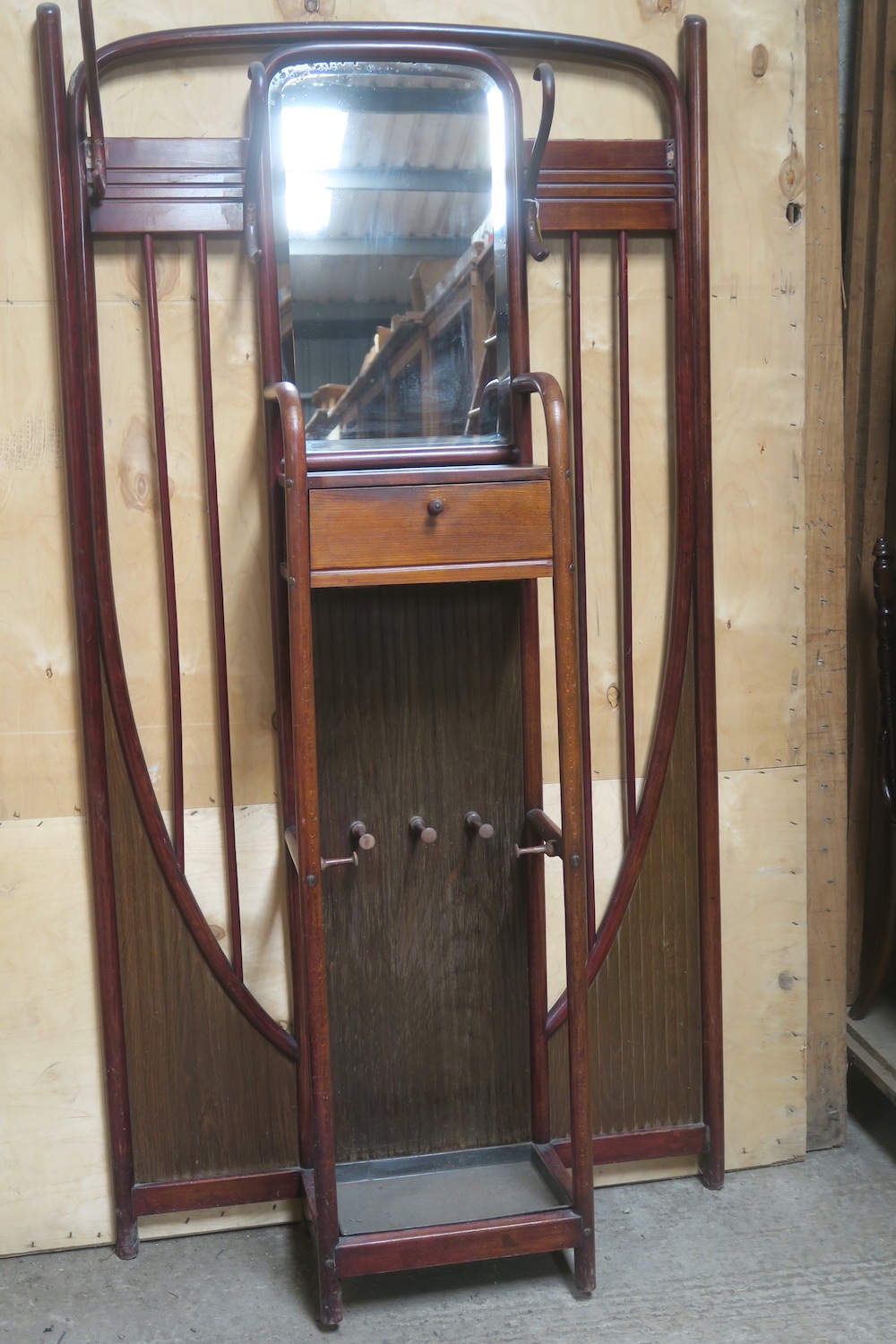 Art Deco Coat Stand with Mirror